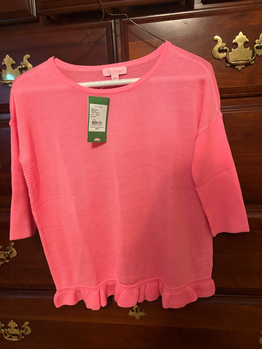 NWT Lilly Pulitzer size Large 8-10 pink sunset Tierneigh sweater - Picture 3 of 11